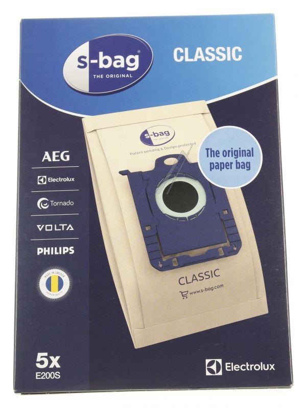 Lot de 5 sacs aspirateur S-BAG Classic - E200B - E200S - Pour aspirateur  Electrolux, Philips, Aeg, Volta