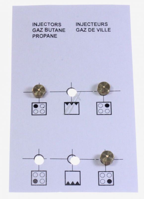 Kit injecteurs gaz butane 900371 pour Cuisinière, AYA,CONTINENTAL
